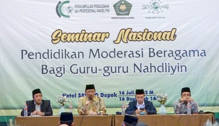 Seminar Nasional Pendidikan Moderasi Beragama Bagi Guru-Guru Nahdliyin. (Foto: Hanif Nur Pasha)